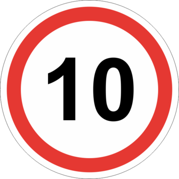 Знак 3.24 ограничение максимальной скорости (10 км/ч)  (II типоразмер, пленка А коммерческая) - Охрана труда на строительных площадках - Дорожные знаки - Магазин охраны труда ohranatruda-shop.ru