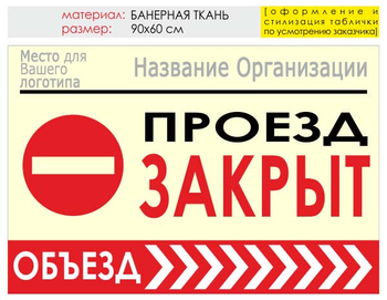 Информационный щит "объезд справа" (банер, 90х60 см) t13 - Охрана труда на строительных площадках - Информационные щиты - Магазин охраны труда ohranatruda-shop.ru